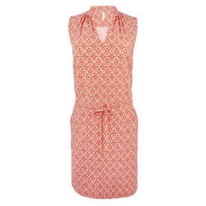 Womens Helen Jon Sanibel V neck Pockets Dress Coral Navy Orange Size Large